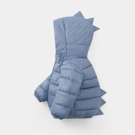 

Child Sweater Toddler Kids Baby Boys Girls Winter Warm Solid Dinosaur Padded Hooded Jacket Outwear Coat