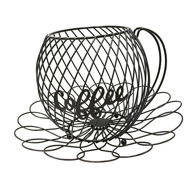 Organizador de cápsulas de café, frutero y cesta de hierro para guardar cápsulas de café en casa Negro