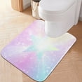 thumbnail image 6 of 2 Piece Soft Bathroom Rug Set Rainbow Gradient Stars Bath Mat and U-Shaped Toilet Contour Rug (16"x24"+20"x24"), 6 of 6