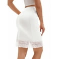 thumbnail image 4 of INSPIRE CHIC Women's Lace Trim Anti-Static Slip Knee Length Half Slips Lightweight Underskirt S White, 4 of 5
