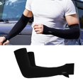 thumbnail image 1 of 2 Pcs Hommes Femmes Unisexe Couvre-Bras Longs pour Sports Course Basketball, Noir, 1 of 8