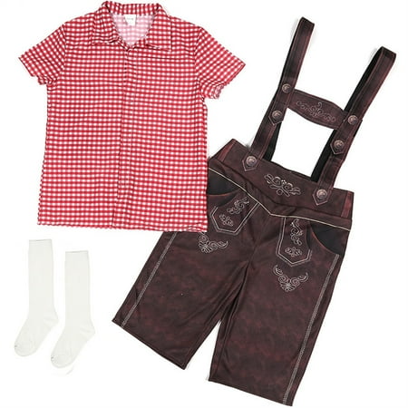

KDFJPTH Toddler Outfits for Girls Fall Kids Baby Summer Print Cotton The Oktoberfest Short Sleeve Shirt Suspender Pants Skirts Socks Children Clothes Sets