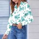 thumbnail image 3 of Camisa Impresa de Manga Larga Casual de las Mujeres con Cuello en V, Blusa con Botones para Uso Diario Y Estilo Callejero, 3 of 6
