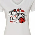 thumbnail image 4 of Inktastic Ladybug Hugs with Cute Ladybug and Flowers Women's V-Neck T-Shirt, 4 of 5
