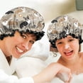 thumbnail image 6 of Shower Caps,Cartoon Corgi and Coffee Waterproof Shower Cap for Women 4 Pieces,Double Reusable Hair Cover for Shower PEVA Elastic Stretch Hem, 6 of 7