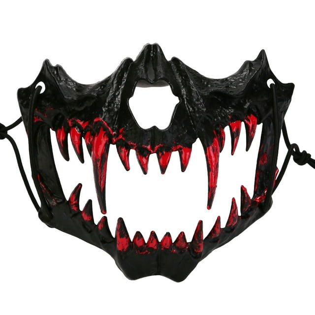 Halloween Dance Performance Two Half Face Bleeding Tiger Yasha Tengu Human Wolf