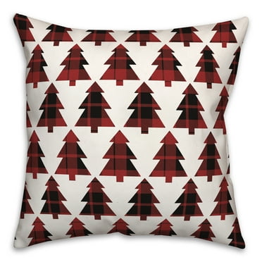 Creative Products Plaid Trees 16 x 16 Spun Poly Pillow