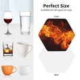 thumbnail image 6 of Fuzoiu Fiery Orange Flames Energy Print Leather Coasters Set,Drink Coasters Set of 4,for Tabletop Protection, Durable PVC Coasters,Home Décor and Housewarming Gift-Hexagon, 6 of 6