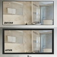 thumbnail image 2 of Bathroom Mirror Frame Border Sticker 2 Pcs Black Stick Wood Grain Wallpaper Border,Removable Waterproof Bathroom Mirror Frame Sticker,Waterproof Bathroom Mirror Frame Sticker,3.93'' x 196'', 2 of 9