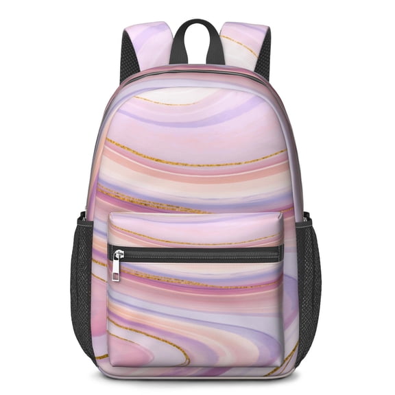 17 Inch Lightweight Backpack,PVC Waterproof Oxford Fabric, Ergonomically Designed, with Large Capacity, Aqua Blue Watercolor