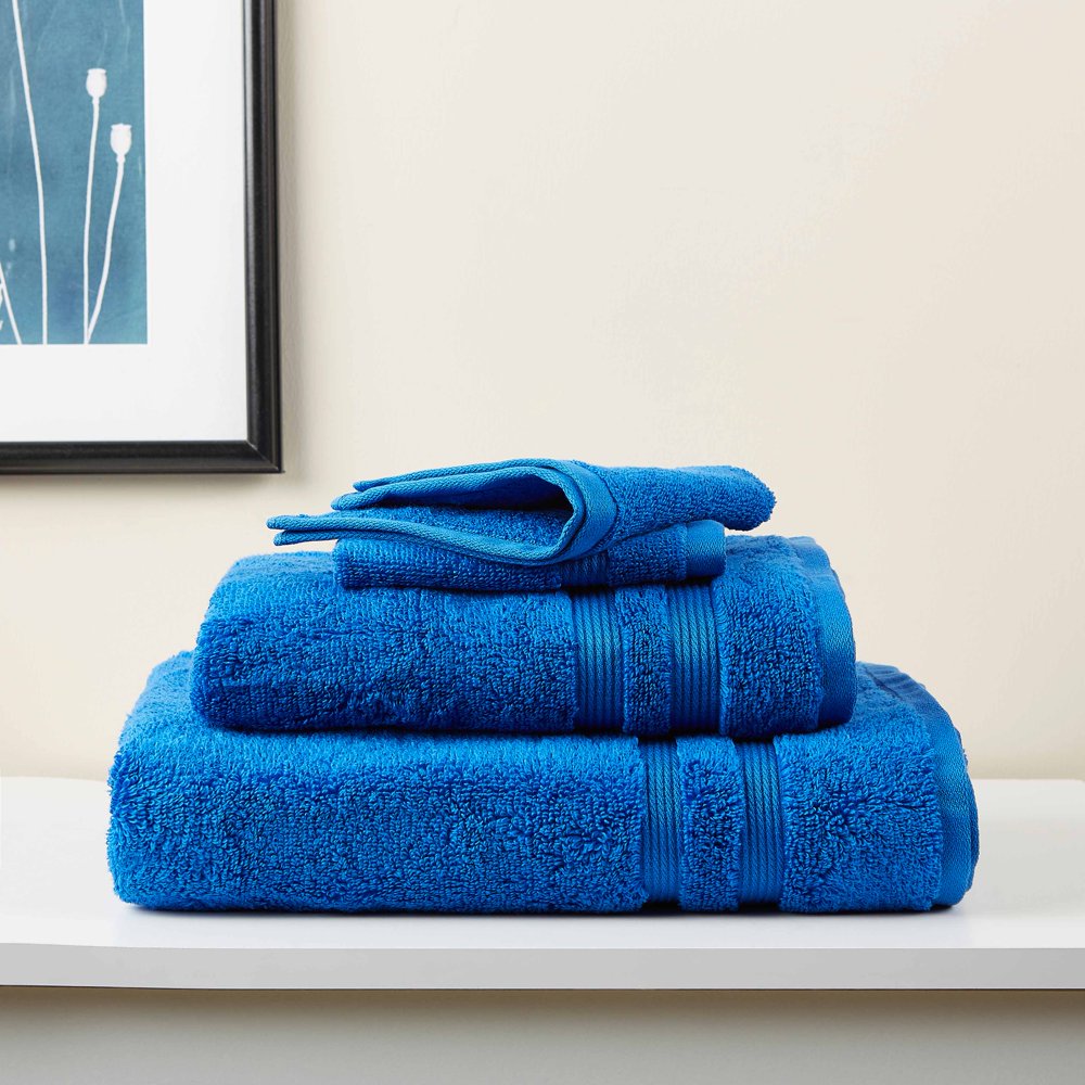 Mainstays Performance Solid 6Piece Bath Towel Set Cobalt Crush