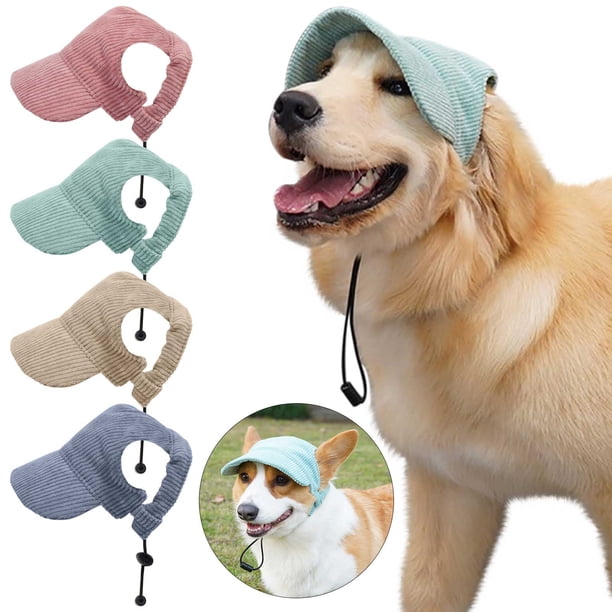 Gorra de béisbol para perros para mascotas de razas grandes | Sombrero de protección solar con orificios para las orejas | Gorra de visera ajustable suave y ligera | Accesorio de viaje para