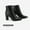 BLACK/PU, variant on Women's Fashion Chunky High Heel Ankle Booties Party Dress Shoes SIANNA-1 BLACK/PU Size 7.5