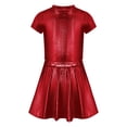 thumbnail image 2 of Haitryli Girls Metallic Crop Tops with Shiny Pleated Skirt Rave Dance Outfits Cheer Outfit for Hip-hop Red 10-14, 2 of 5