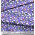 thumbnail image 3 of Soimoi Cotton Voile Fabric Tree & House Architectural Printed Craft Fabric by The Yard 56 Inch Wide, 3 of 3
