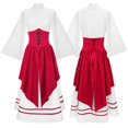 thumbnail image 1 of Fozruso Gothic Corset Two Piece Dress Elegant Cosplay Costume For(Red), 1 of 2