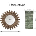 thumbnail image 2 of TPBSITNS Wooden Wall Mirror Decorative, Rustic Wood Mirror Decor 12in/30cm Sunburst Boho Hanging Mirrors for Bedroom Living Room Bathroom Entryway Farmhouse Home Gift with Nice Sticker Decals, 2 of 7