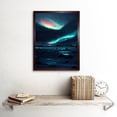 thumbnail image 2 of Northern Lights Aurora Borealis Iceland Painting Sky Skies Art Print Framed Poster Wall Decor 12x16 inch, 2 of 5