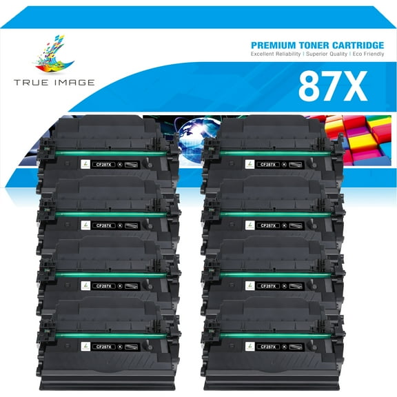 True Image 8-Pack Compatible Toner Cartridge for HP CF287X 87X Work with Enterprise M506dn M506x MFP M527 Pro M501n M501d Printer (Black)