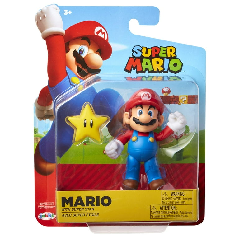Super Mario Mario Action Figure (with Super Star) - Walmart.com
