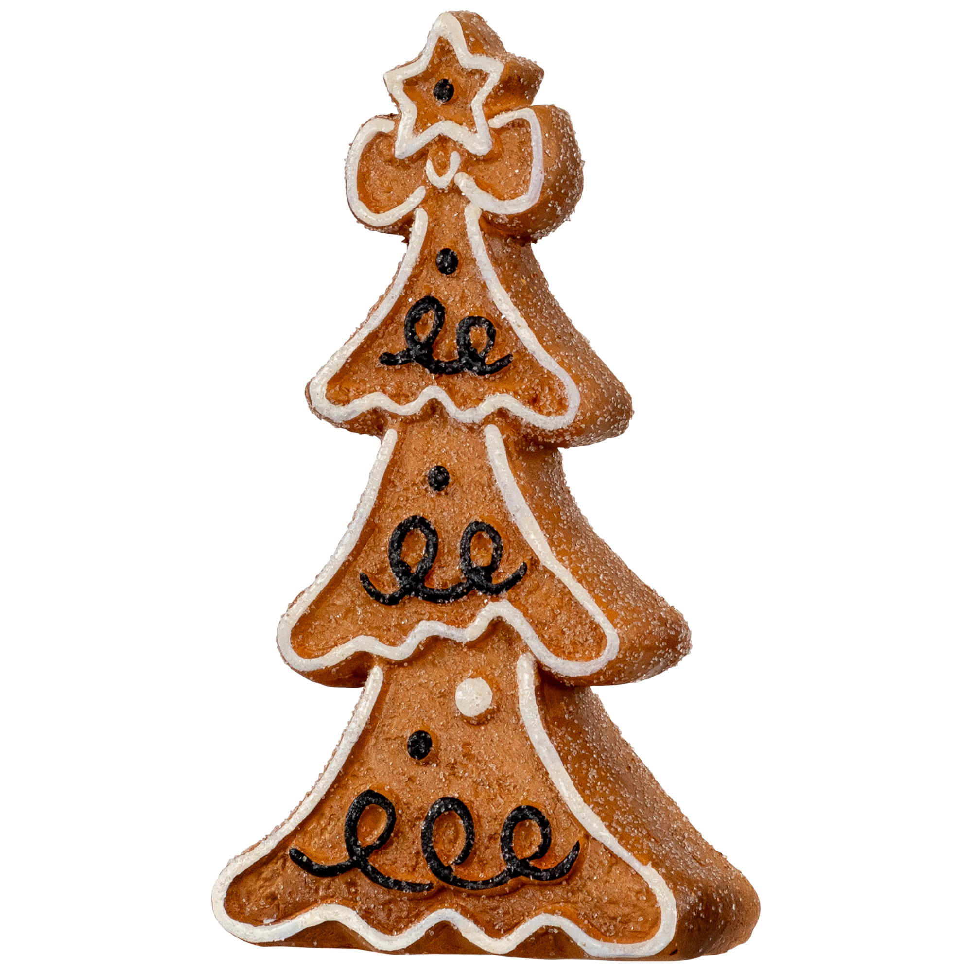 6.25" Frosted Gingerbread Christmas Tree with Star Topper Tabletop Decor
