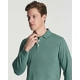 thumbnail image 4 of Real Essentials 3 Pack Men's Cotton Jersey Long-Sleeve Polo Shirt - Casual Workwear Office (Available In Big & Tall), 4 of 6