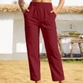 thumbnail image 2 of Tiweut Sweatpants for Women Corduroy Straight Leg Elastic Waist Long Solid Color Casual Trousers, 2 of 5