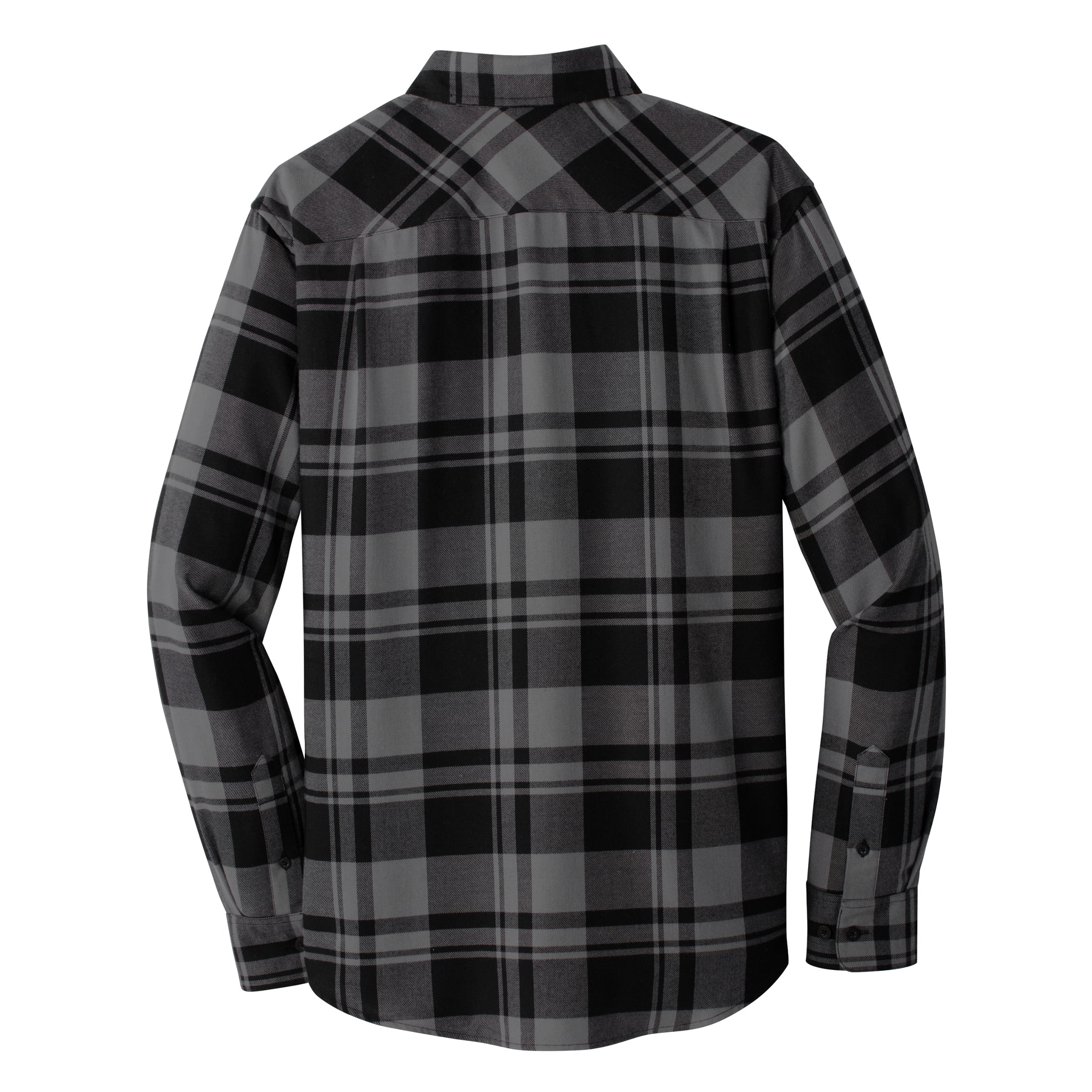 Alimens & Gentle Men's Plaid Flannel Shirt - Regular Fit, Long Sleeve, Button Down, Grey & Black, XX-Large - View #2