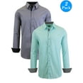 thumbnail image 2 of Men's Long Sleeve Stretch Cotton Dress Shirts (2-Pack), 2 of 12