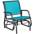 thumbnail image 2 of Outsunny Outdoor Glider Chair, Swing Chair with Breathable Mesh Fabric, Curved Armrests and Steel Frame for Porch, Garden, Poolside, Balcony, Blue, 2 of 9