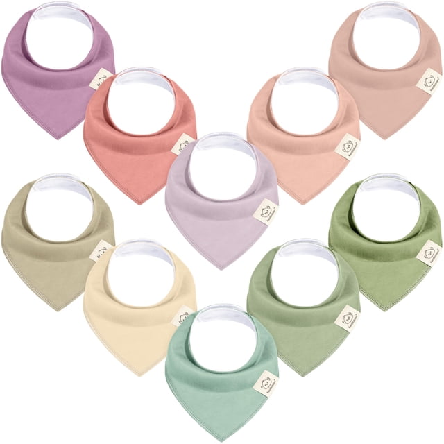 Bandana de algodón orgánico Baby Bibs KeaBabies, paquete de 10 unidades