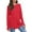 Red, variant on Diufon Womens Tops Round Neck Long Sleeve Thumb Tunics Casual Solid Color Pullover Tops