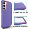 thumbnail image 6 of Galaxy S23 Plus Case S23+ Case for Samsung Galaxy S23 Plus Case Military Drop Shockproof Armor Heavy Duty Rugged 3 in 1 Protection Cover for Galaxy S23 Plus Phone Case (Purple+Rose Red), 6 of 14