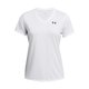 thumbnail image 1 of Camiseta Under Armour Tech para mujer, manga corta, cuello en V, blanco/negro, 1 of 2
