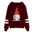 thumbnail image 1 of Chandail en Molleton de Noël pour Femmes à Capuche Cardigan Chaud Mignon Imprimé Pull Contrasté Blouse Col Rond Veste de Mode Mi-Longue, 1 of 6