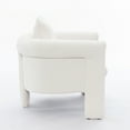 thumbnail image 3 of THOWDEE Modern Accent Chair, Upholstered Round Armchair with Pillow for Living Room, Bedroom, Guest Room, Ivory, 3 of 9