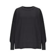 thumbnail image 3 of Women Oversized Sweaters Batwing Long Sleeve Crewneck Sweater Casual Loose Knit Pullover Top Fashion Fall Outfits, 3 of 5