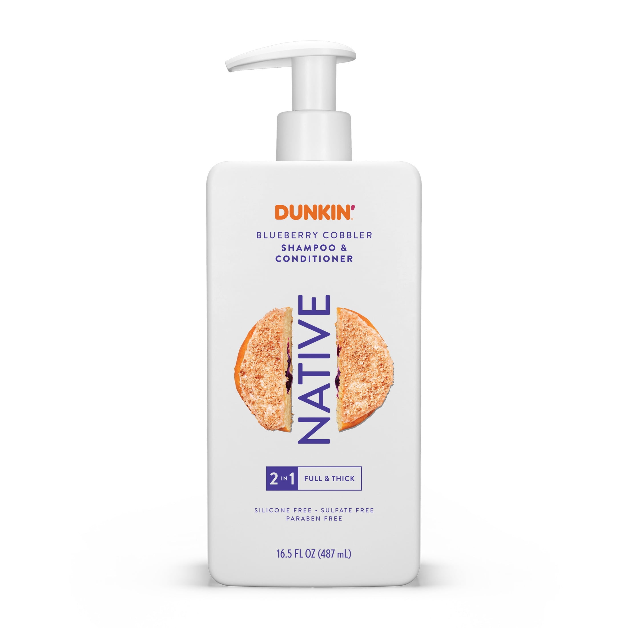 Native 2in1 Shampoo and Conditioner, Dunkin' Blueberry Cobbler, Sulfate Free, 16.5 fl oz