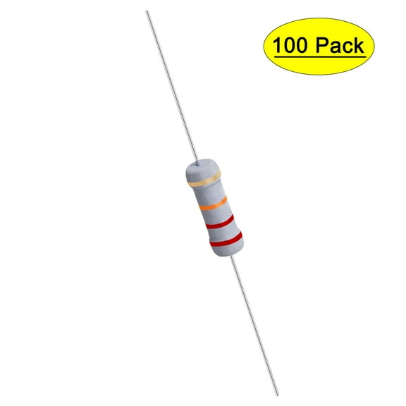 Uxcell 100Pcs 1W 1 Watt Metal Oxide Film Resistor Axile 22K Ohm ±5% Tolerance