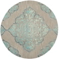 thumbnail image 2 of Safavieh Dip Dye Peregrine Floral Area Rug, Gray/Turquoise, 5' x 5' Round, 2 of 8