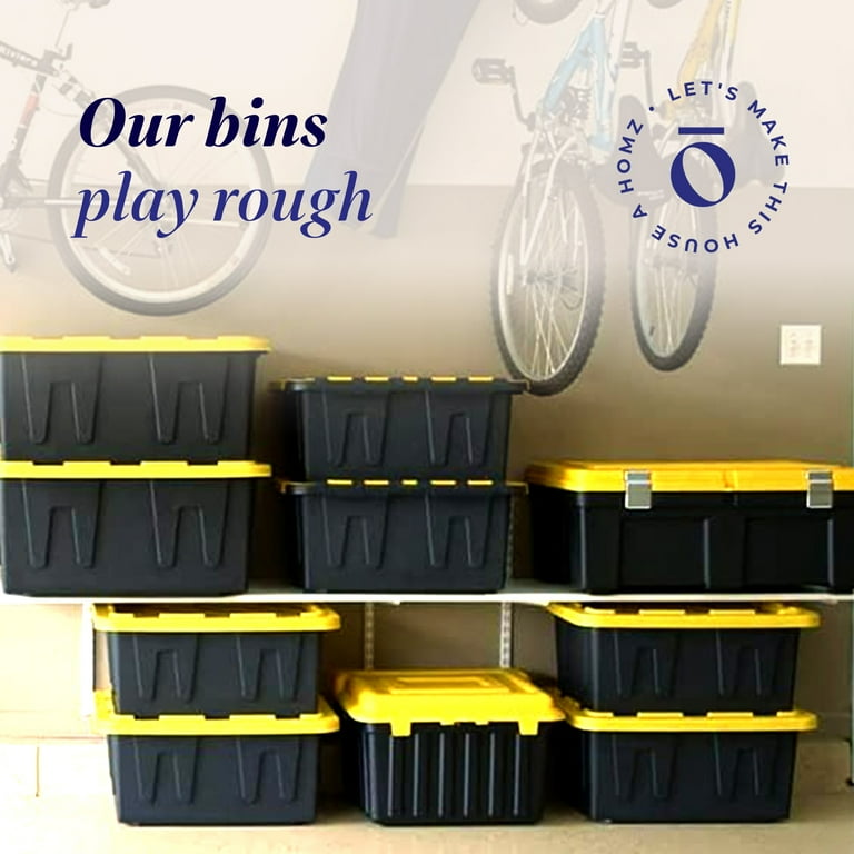 Homz Durable 34 Gallon Durabilt Heavy Duty Storage Totes with