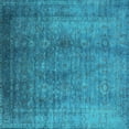 thumbnail image 1 of Ahgly Company Machine Washable Indoor Square Oriental Turquoise Blue Industrial Area Rugs, 3' Square, 1 of 4