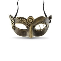 Attitude Studio Steampunk Metallic Venetian Masquerade Metal Gear Mask - Gold