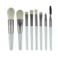 thumbnail image 2 of Juego de 8 brochas de maquillaje profesionales portátiles para sombras de ojos, kit de brochas cosméticas con bolsa de almacenamiento para mujeres, gris y verde, 2 of 13