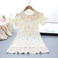 thumbnail image 6 of Cethrio Girls Cotton Nightgowns, Short Sleeve Summer Casual Breathable Girls Sleep Dresses Beige Size 2-3T, 6 of 6