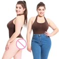 thumbnail image 4 of Valcatch Women's Sexy Sleeveless Halter V Neck Backless Leotard Bodysuit Tops S-3XL, 4 of 8