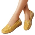 thumbnail image 3 of NOKIO Women's Wide Loafers Shoes Cute Dressy Shoes Ladies Comfort Slip Ons Work Shoes Women Comfort Walking Flat Loafer Slip On Leather Loafer Comfortable Flat Shoes Outdoor Driving Shoes, 3 of 8