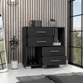 thumbnail image 3 of DEPOT E-SHOP Fountain Dresser, Two Open Shelves, Four Drawers, Black, 3 of 7