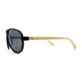 thumbnail image 3 of Mens Bamboo Arm Plastic Racer Sunglasses Shiny Black Solid Black, 3 of 4