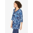 thumbnail image 3 of Woman Within Plus Size 7-Day Three-Quarter Sleeve Grommet Notch Tunic, 3 of 5